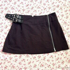 🌷Current Mood (Dolls Kill) Purge the Poison Black and Red Pinstripe Skirt